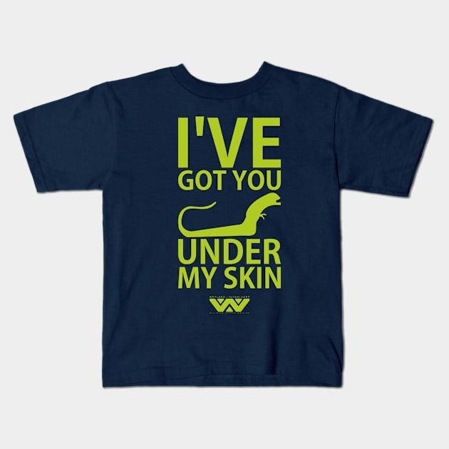 Under my skin green Kids T-Shirt by LordDanix